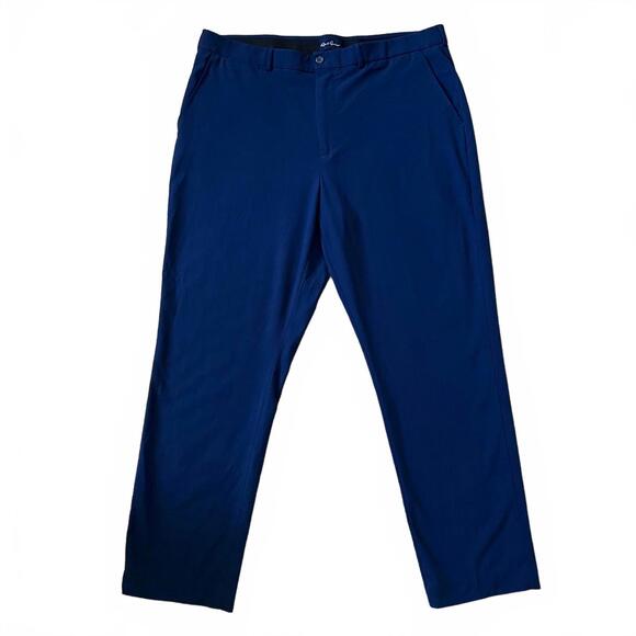 Robert Graham Blue Performance Dress Pant Mens 40x30 Slim Fit Stretch Flat Front - Picture 1 of 7